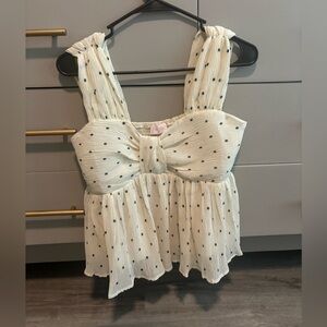 Pink Lily Polka Dot Tank Top